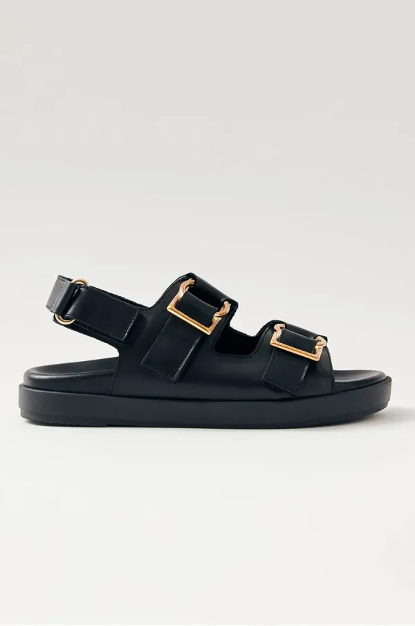 Alohas Usnjeni sandali Alohas Maui ženski, črna barva, S100641-01