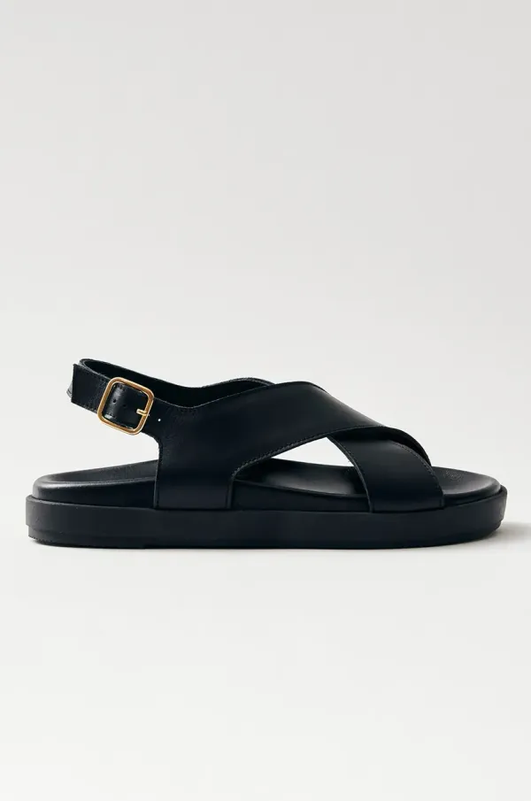 Alohas Usnjeni sandali Alohas Nico ženski, črna barva, S100621-01