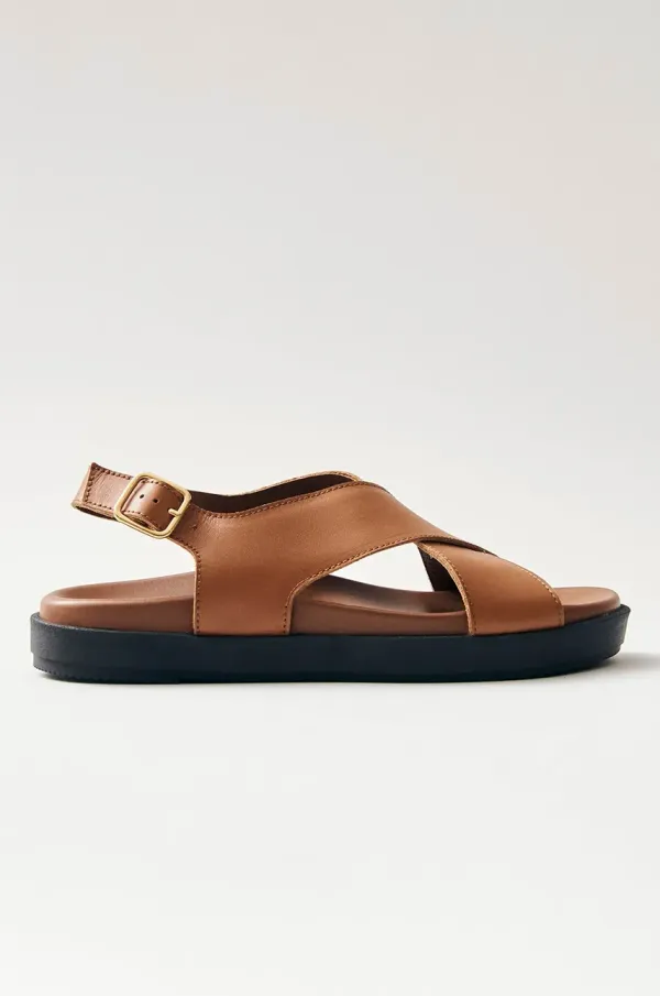 Alohas Usnjeni sandali Alohas Nico ženski, rjava barva, S100621-04