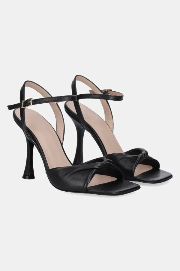 Answear Lab Usnjeni sandali Answear Lab črna barva