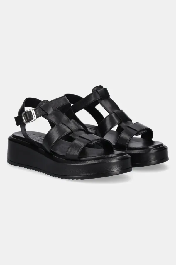 Answear Lab Usnjeni sandali Answear Lab ženski, črna barva