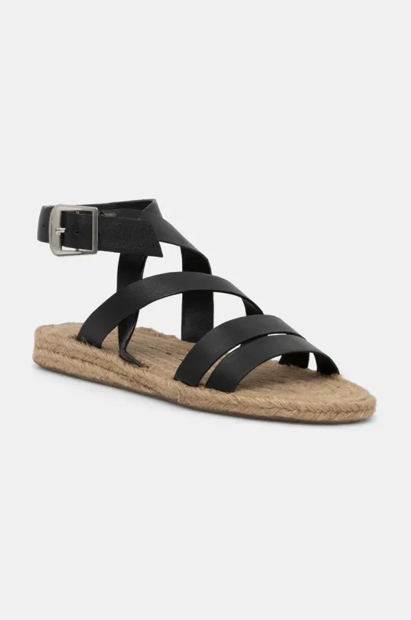 Answear Lab Usnjeni sandali Answear Lab ženski, črna barva