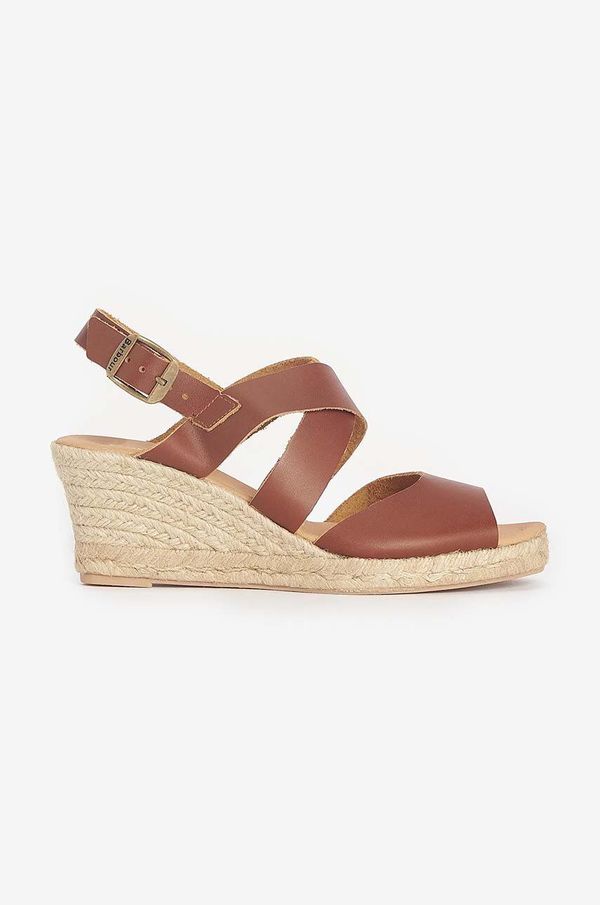 Barbour Usnjeni sandali Barbour Yolanda rjava barva, LFO0695TA12