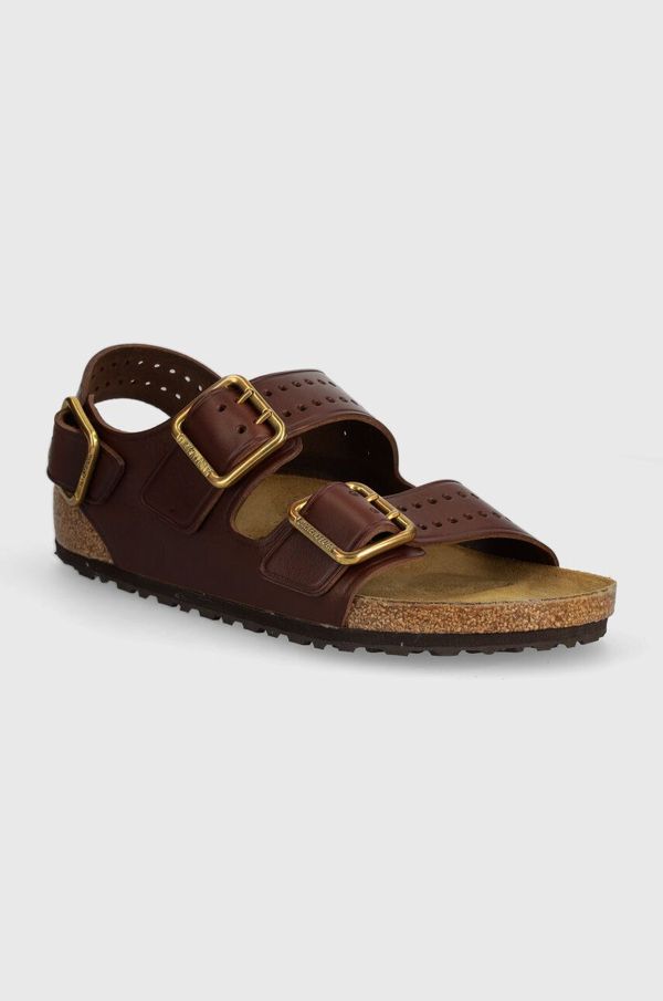 Birkenstock Usnjeni sandali Birkenstock Milano Bold Gap moški, rjava barva, 1023595