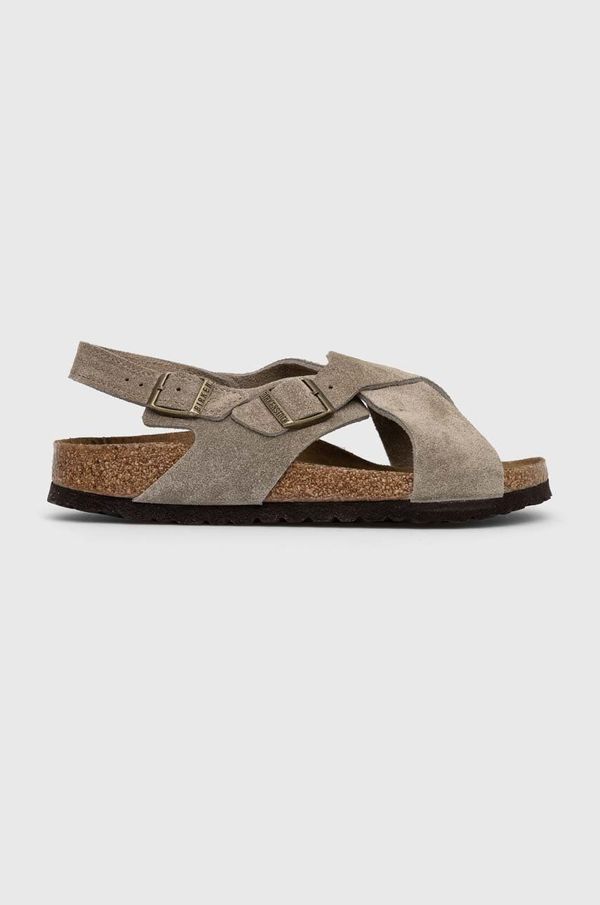 Birkenstock Usnjeni sandali Birkenstock Tulum SFB ženski, bež barva, 1024110