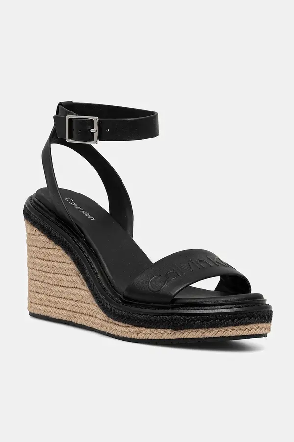Calvin Klein Usnjeni sandali Calvin Klein WEDGE SANDAL 70 - HE