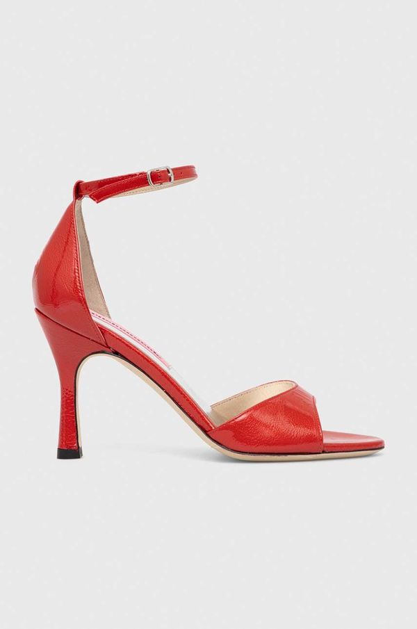 Custommade Usnjeni sandali Custommade Ashley Glittery Lacquer rdeča barva, 000202046