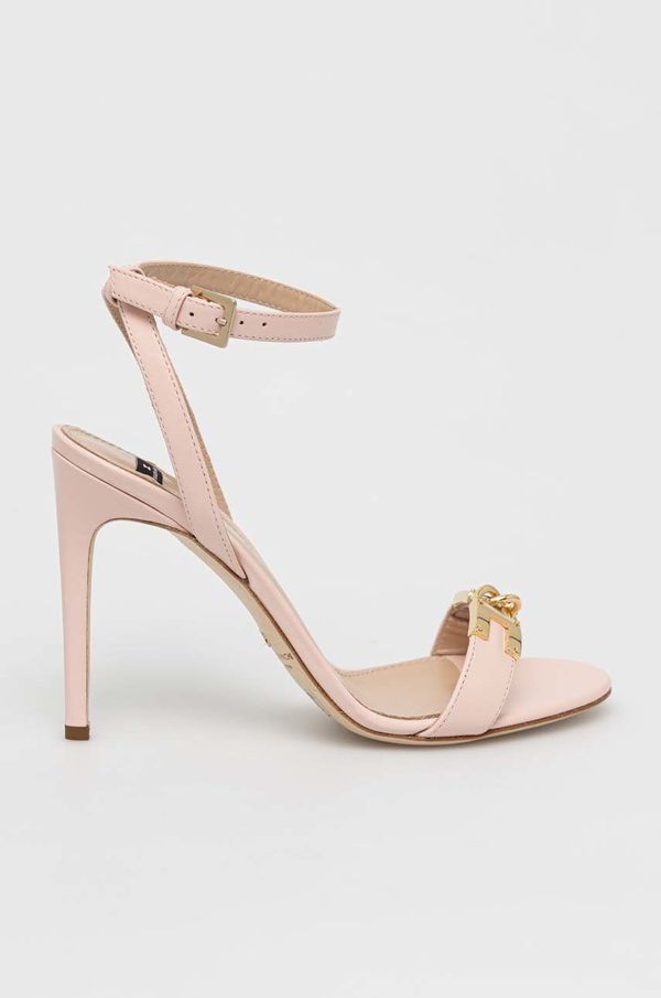 Elisabetta Franchi Usnjeni sandali Elisabetta Franchi roza barva