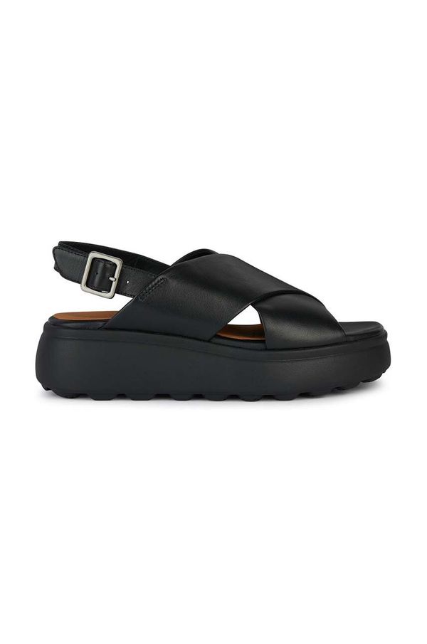 Geox Usnjeni sandali Geox D SPHERICA EC4.1 S ženski, črna barva, D45D4A 00085 C9999