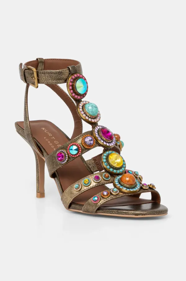 Kurt Geiger London Usnjeni sandali Kurt Geiger London Octavia High Gladiator zlata barva, 4369268109