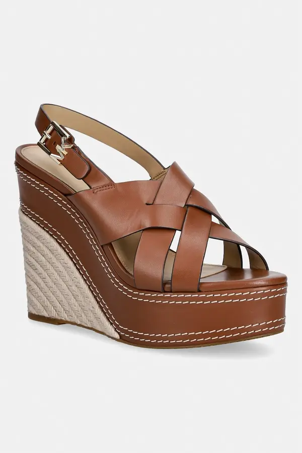 MICHAEL Michael Kors Usnjeni sandali MICHAEL Michael Kors Nora Wedge