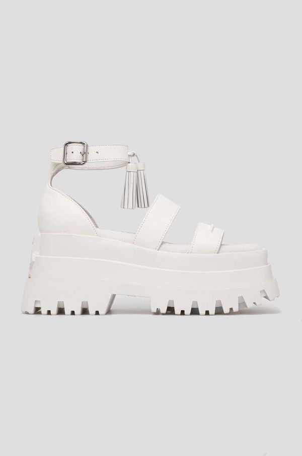 Naked Wolfe Usnjeni sandali Naked Wolfe Dare ženski, bela barva