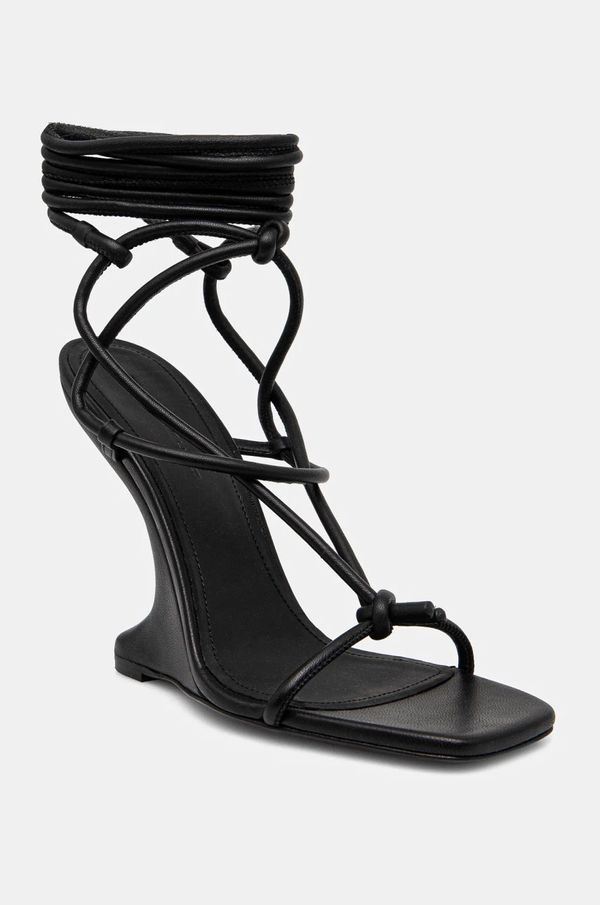 Rick Owens Lilies Usnjeni sandali Rick Owens Lilies CANTILEVER 11 PENTA črna barva, LI02D5806LLP