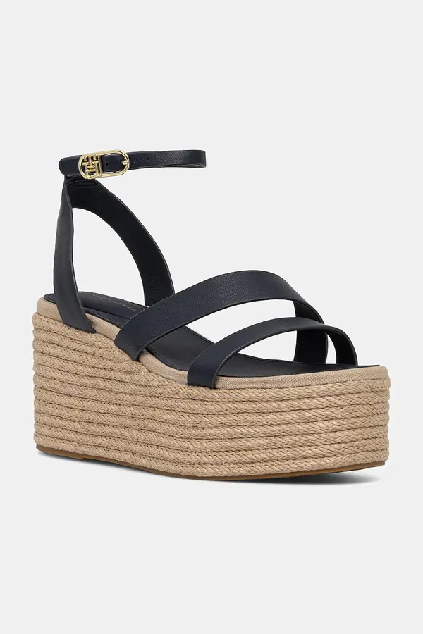 Tommy Hilfiger Usnjeni sandali Tommy Hilfiger ANKLE STRAP LEATHER PLATFORM