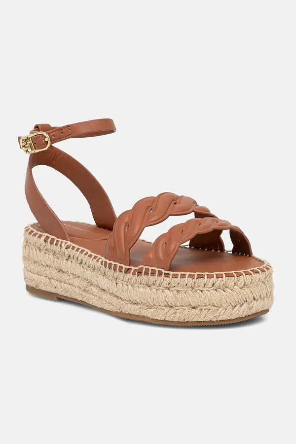 Tommy Hilfiger Usnjeni sandali Tommy Hilfiger LEATHER ROPE REAL ESPAD SANDAL