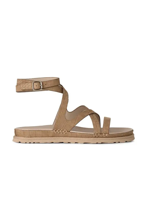 UGG Usnjeni sandali UGG W Goldengaze Embossed Ankle Wrap