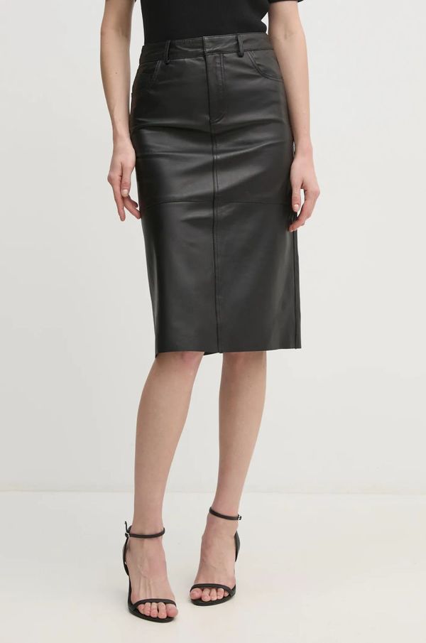 Joop! Usnjeno krilo Joop! Lynn črna barva, 80000717 180031