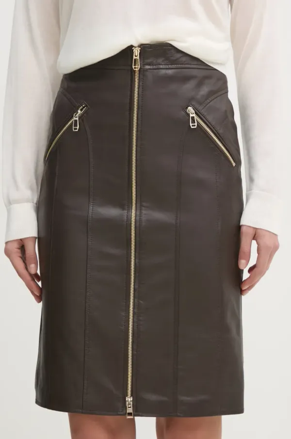 Joop! Usnjeno krilo Joop! rjava barva, 80000701