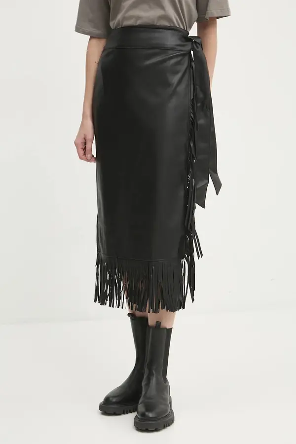 Never Fully Dressed Usnjeno krilo Never Fully Dressed Vegan Leather Fringe Jaspre
