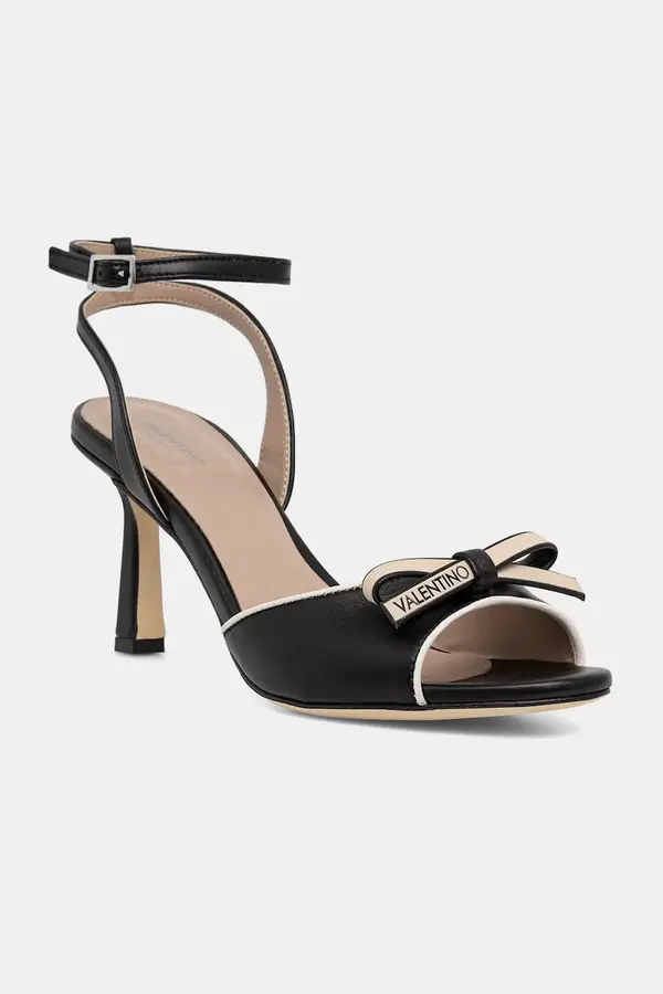 Valentino Valentino sandali z visoko peto usnjeni BLACK DRESS