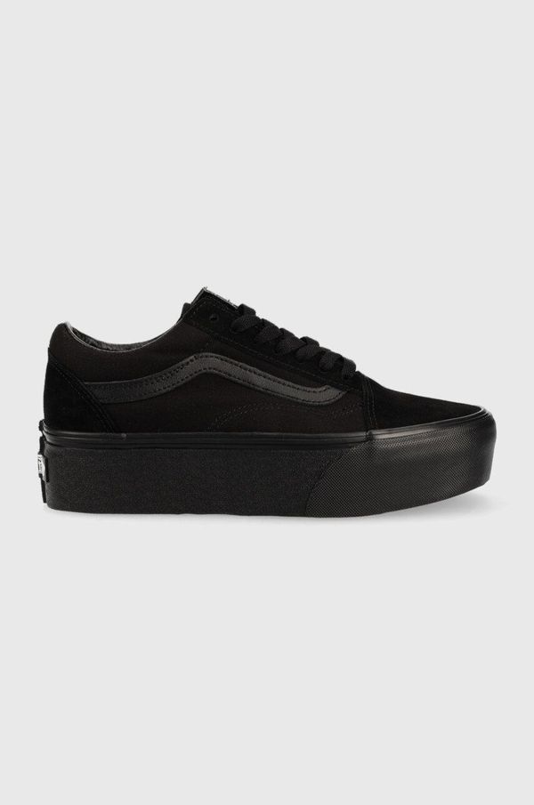 Vans Vans teniske Old Skool Stackform ženske, črna barva