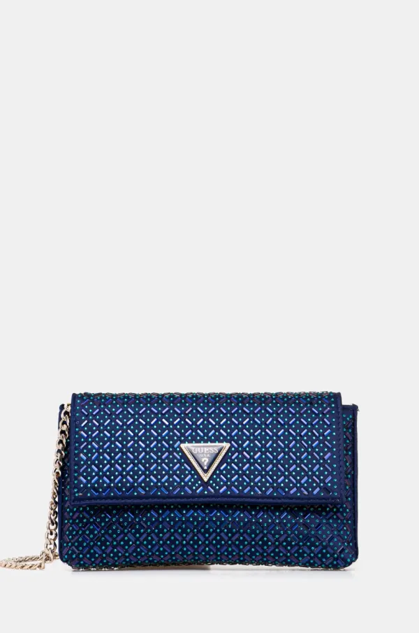 Guess Večerna torbica Guess ZALINA mornarsko modra barva, HWXG93 50700