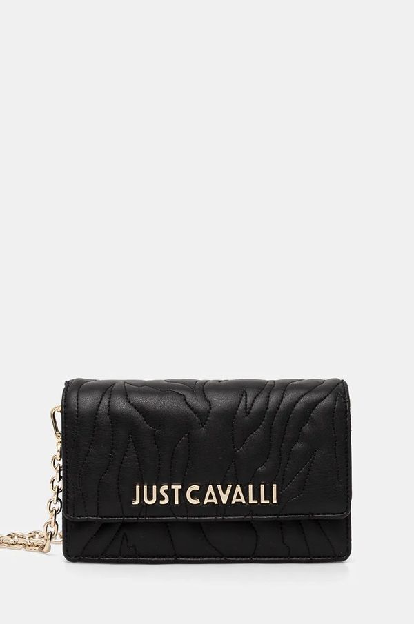 Just Cavalli Večerna torbica Just Cavalli črna barva, 77RA5PE2 ZSB23