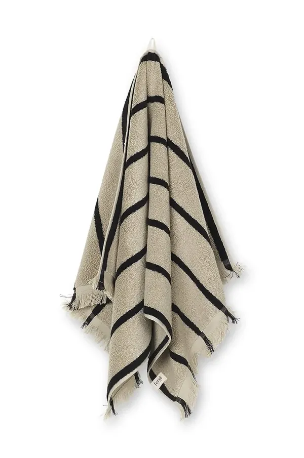 ferm LIVING Velika bombažna brisača ferm LIVING Alee bež barva