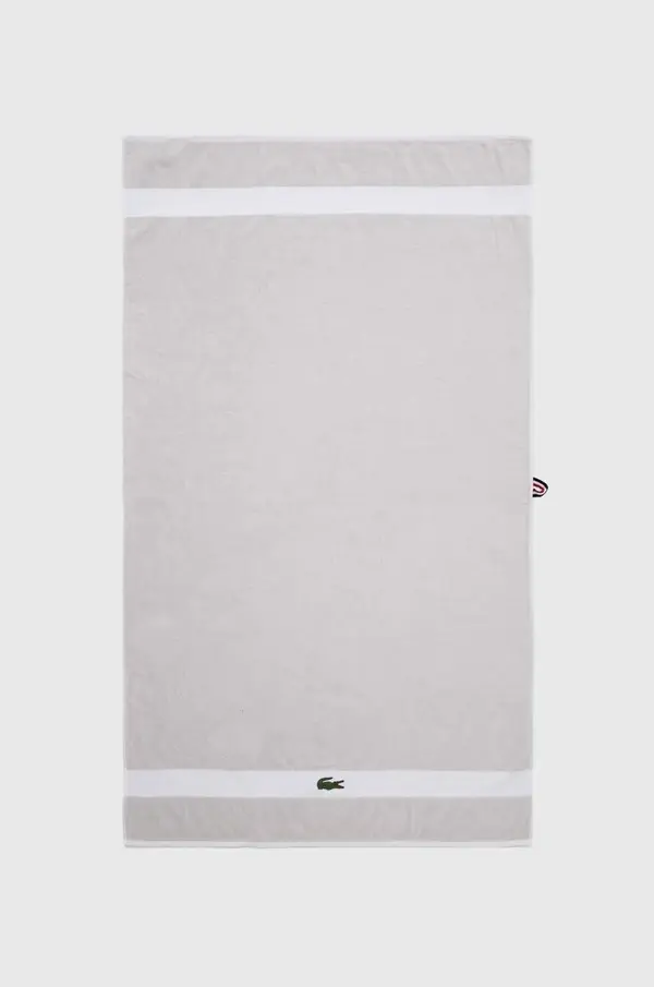 Lacoste Velika bombažna brisača Lacoste L Casual Argent 90 x 150 cm