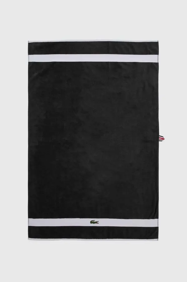 Lacoste Velika bombažna brisača Lacoste L Casual Bitume 90 x 150 cm