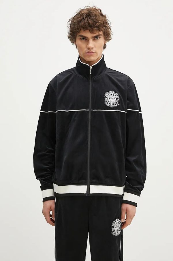 Billionaire Boys Club Velur pulover Billionaire Boys Club Velour Track Top črna barva, B24342