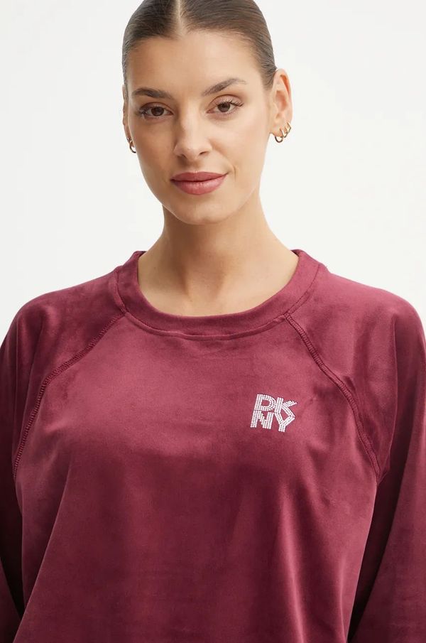 DKNY Velur pulover Dkny bordo barva, DP4T1057