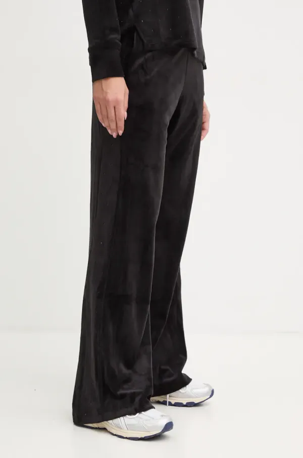 DKNY Velur spodnji del trenirke Dkny črna barva, DP4P3539