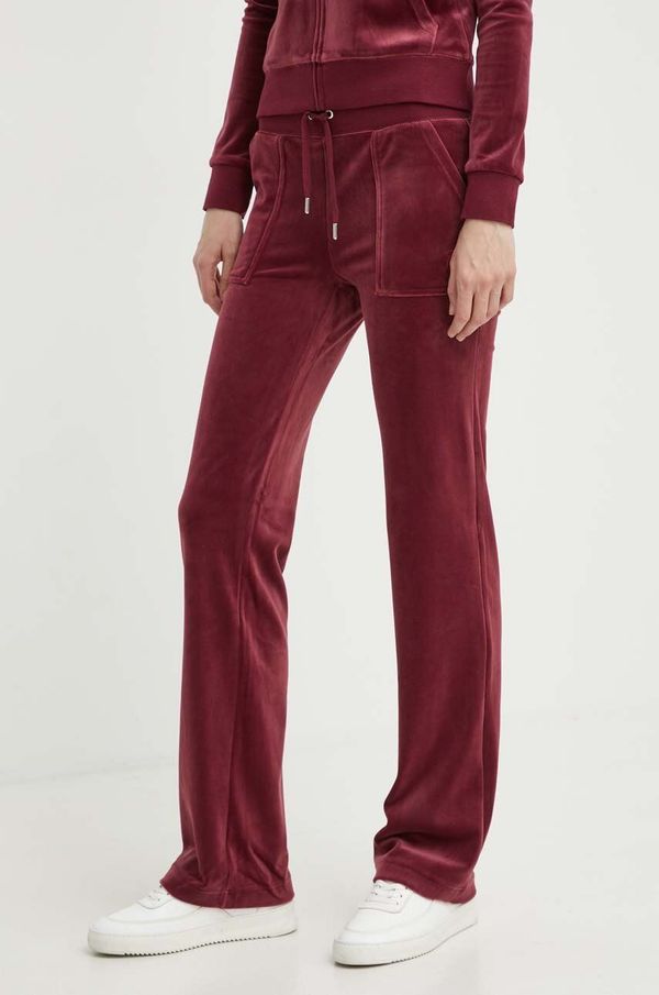 Juicy Couture Velur spodnji del trenirke Juicy Couture bordo barva, JCAP180