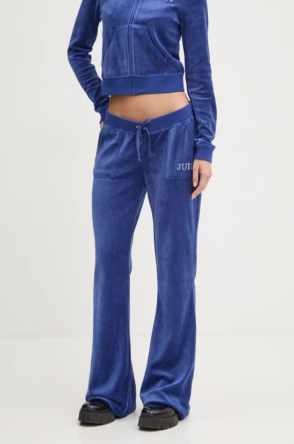 Juicy Couture Velur spodnji del trenirke Juicy Couture HERITAGE CROWN CAISA LOW RISE PANT JCGBJ224012