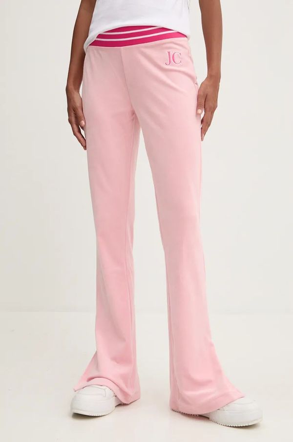 Juicy Couture Velur spodnji del trenirke Juicy Couture KURT TRACK PANT roza barva, JCSBJ224418