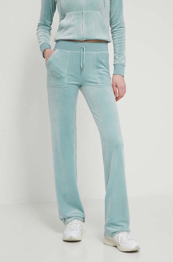 Juicy Couture Velur spodnji del trenirke Juicy Couture zelena barva