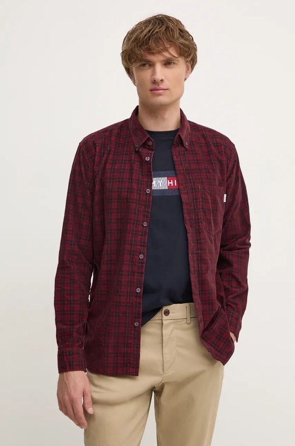 Pepe Jeans Velur srajca Pepe Jeans MAREL bordo barva, PM308725