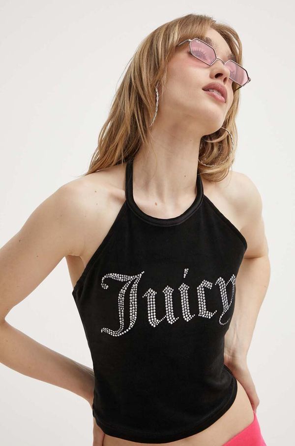 Juicy Couture Velur top Juicy Couture črna barva, JCWC122002