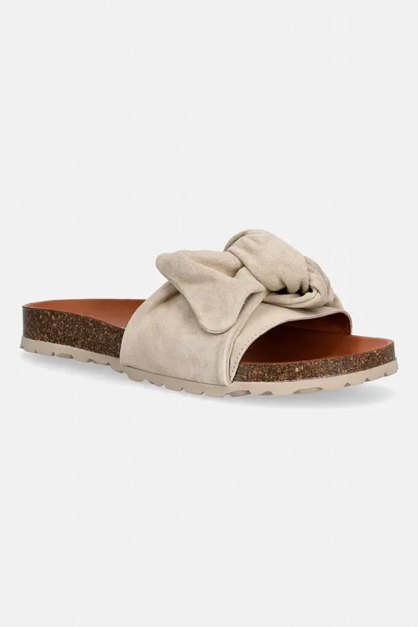 Verbenas Verbenas natikači z odprtimi prsti ženski iz semiša ROXY VELOUR