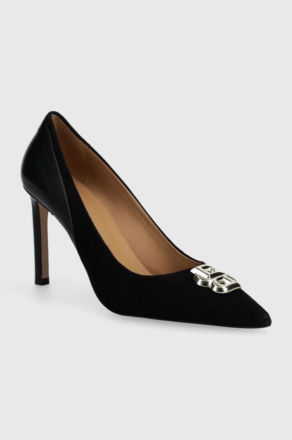 BOSS Visoke pete iz semiša BOSS Janet črna barva, 50523385