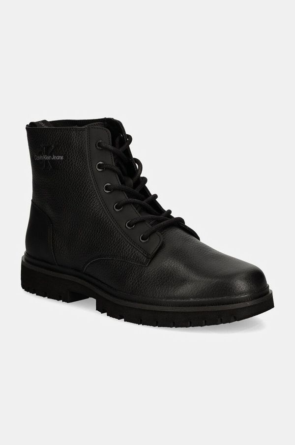 Calvin Klein Jeans Visoki čevlji Calvin Klein Jeans EVA MID LACEUP BOOT LTH moški, črna barva, YM0YM00751