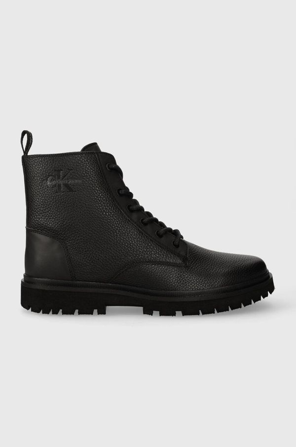 Calvin Klein Jeans Visoki čevlji Calvin Klein Jeans EVA MID LACEUP BOOT LTH moški, črna barva, YM0YM00751