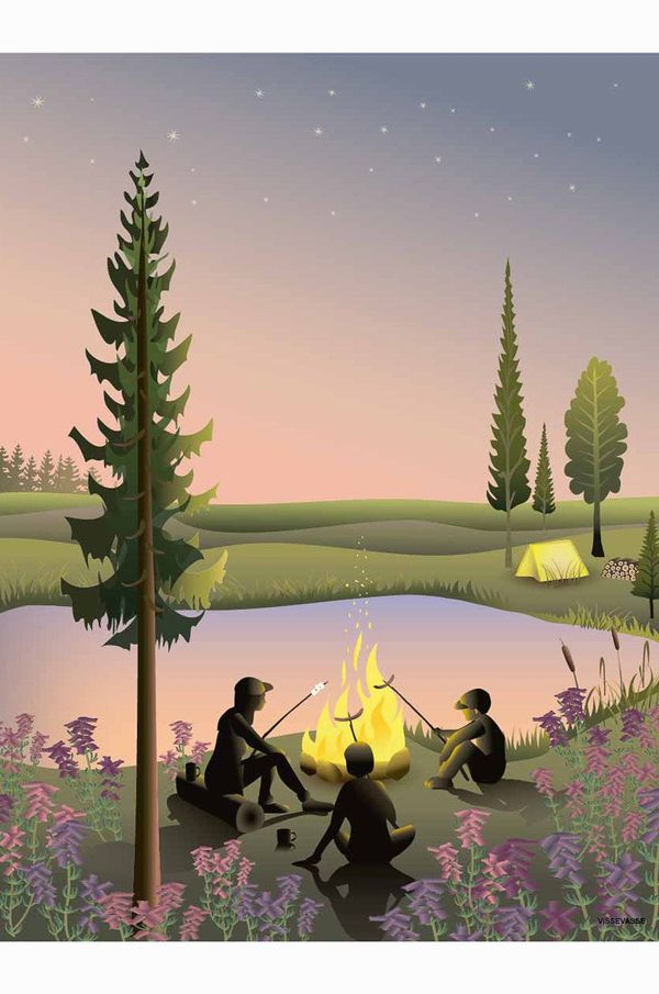 Vissevasse Vissevasse plakat Campfire 50x70 cm