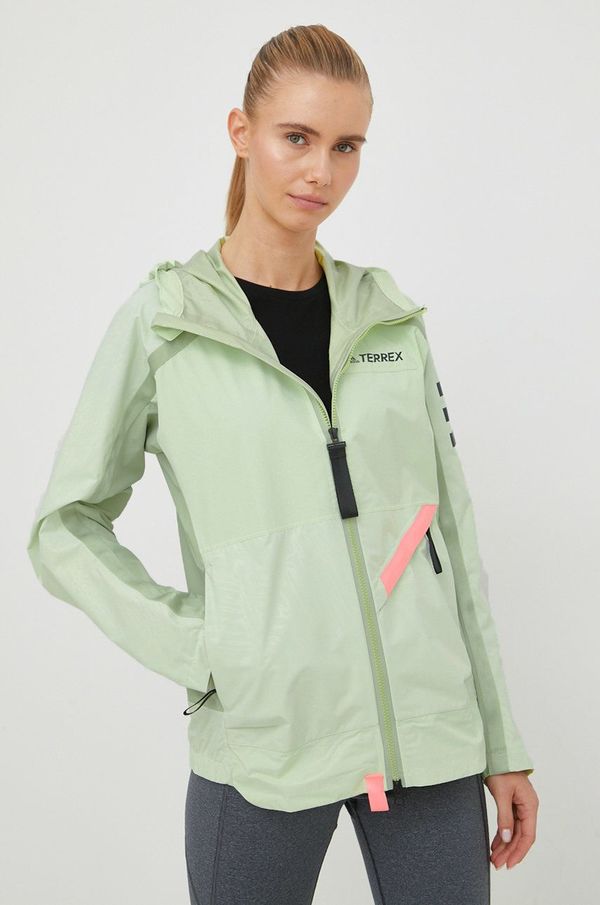 adidas TERREX Vodoodporna jakna adidas TERREX Utilitas ženska, zelena barva