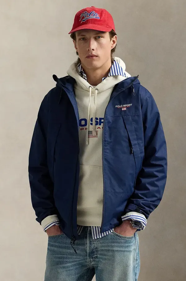 Polo Ralph Lauren Vodoodporna jakna Polo Ralph Lauren mornarsko modra barva, 710968728