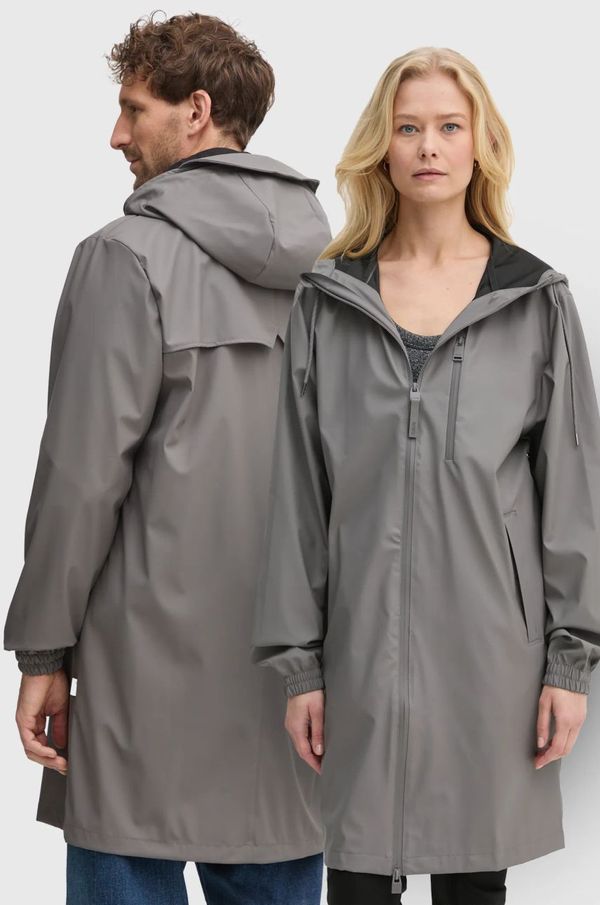 Rains Vodoodporna jakna Rains Long Storm Breaker W3 siva barva, 12080-13