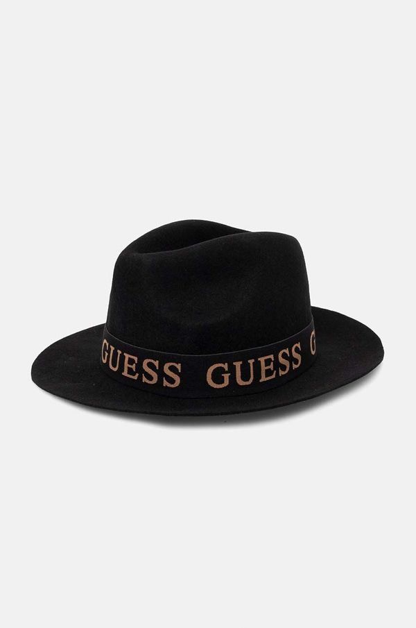 Guess Volnen klobuk Guess FEDORA črna barva, AW5162 WOL03