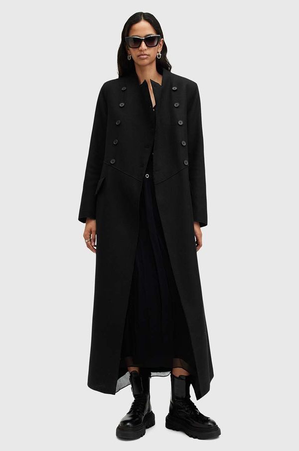 AllSaints Volnen plašč AllSaints BLAIZE COAT črna barva, W004OB