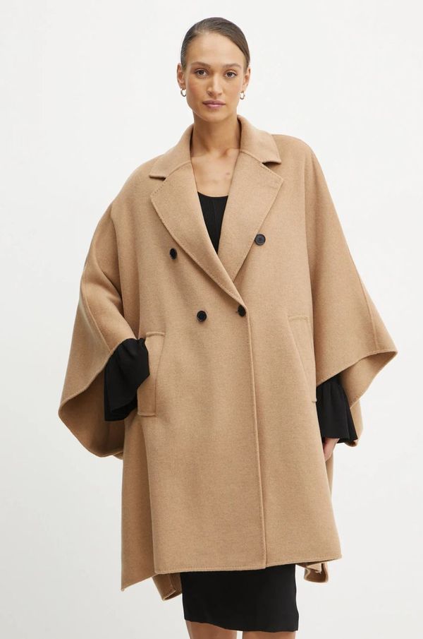 Karl Lagerfeld Volnen plašč Karl Lagerfeld bež barva, A1W15026